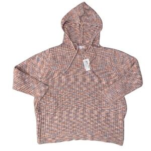 Grace and Lace Cloud Ribbed Hoodie‎ Blush Melange Sweater Womens XLarge XL
